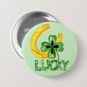 Glückliches Kleeblatt & Horseshoe Button (Vorne & Hinten)