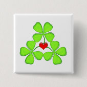 Glückliches Kleeblatt irisches vierblättriges Klee Button (Vorderseite)