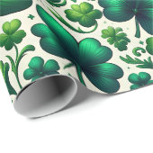Glückliches Kleeblatt-St. Patrick’s Day-Geschenkve Geschenkpapier (Rolleneckpunkt)