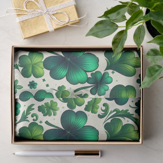 Glückliches Kleeblatt-St. Patrick's Day-Geschenkpa Seidenpapier (Geschenk)