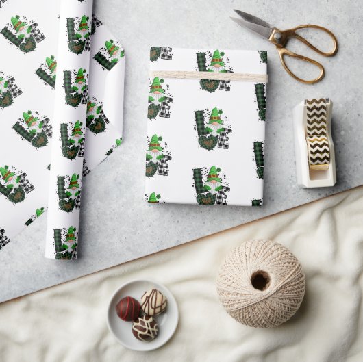 Glückliches Kleeblatt St. Patrick's Day Wrapping P Geschenkpapier (Kunsthandwerk)