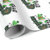 Glückliches Kleeblatt St. Patrick's Day Wrapping P Geschenkpapier (Rolleneckpunkt)