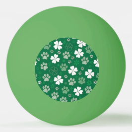 Glückliches Kleeblatt und Paw Print Tischtennisball