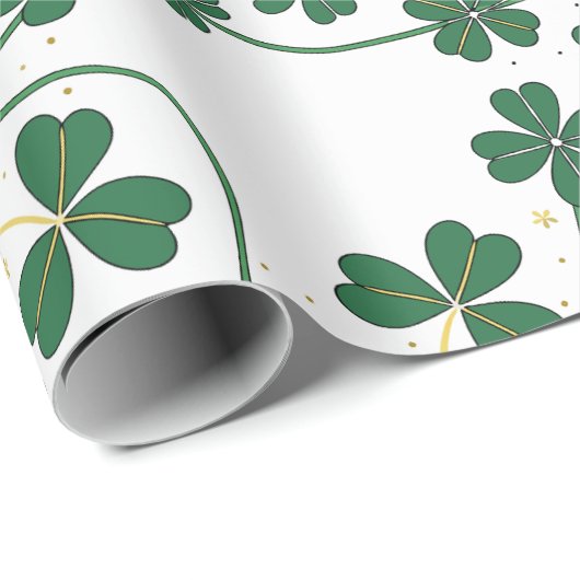 Glückliches Kleiderpapier St. Patrick's Day Wrappi Geschenkpapier (Rolleneckpunkt)
