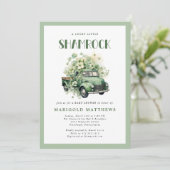 Glückliches Kleines Kleeblatt St. Patrick Babyshow Einladung (Stehend Vorderseite)