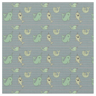 Glückliches kleines Narwhals Stoff