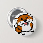 Glückliches kleines Shiba Button (Vorne & Hinten)