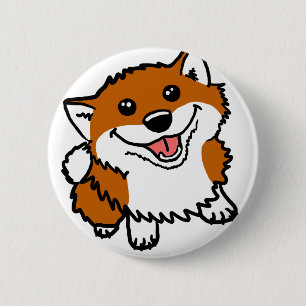 Glückliches kleines Shiba Button