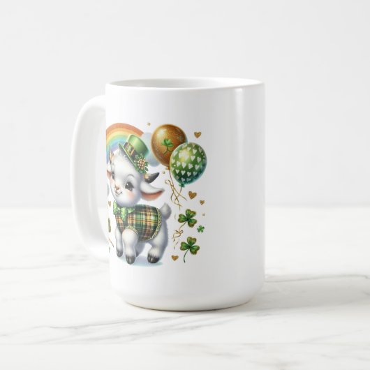 Glückliches kleines Ziege Kaffeetasse (Vorderseite Links)