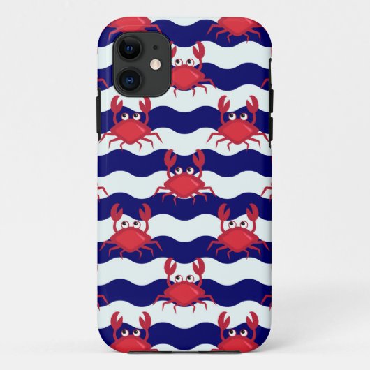 Glückliches Krabben-Muster Case-Mate iPhone Hülle (Rückseite)