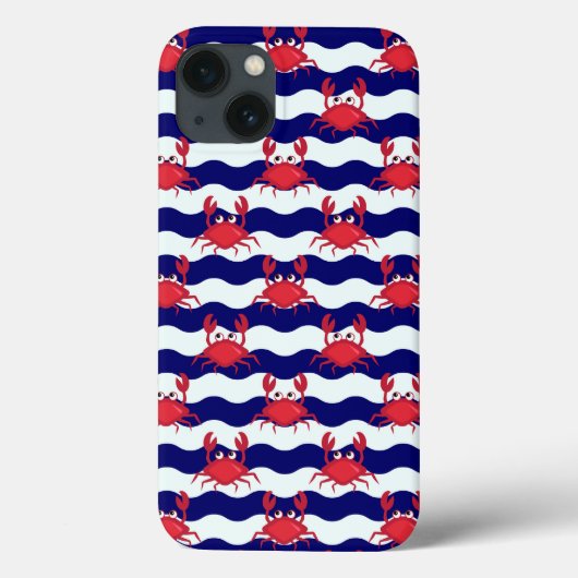 Glückliches Krabben-Muster Case-Mate iPhone Hülle (Rückseite)