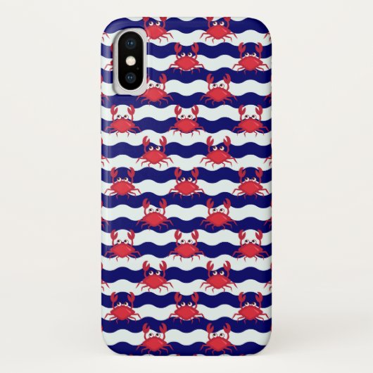 Glückliches Krabben-Muster Case-Mate iPhone Hülle (Rückseite)