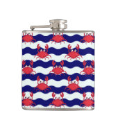 Glückliches Krabben-Muster Flachmann (Vorderseite)