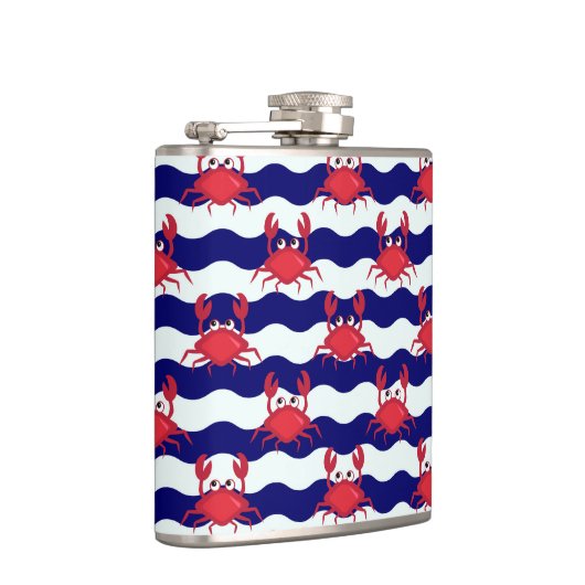 Glückliches Krabben-Muster Flachmann (Rechts)