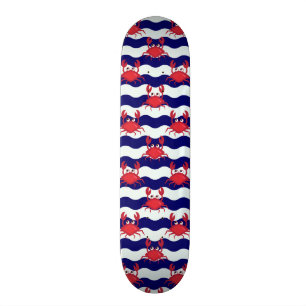 Glückliches Krabben-Muster Skateboard