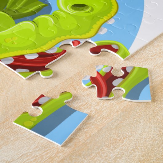 Glückliches Krokodil Puzzle (Seite)