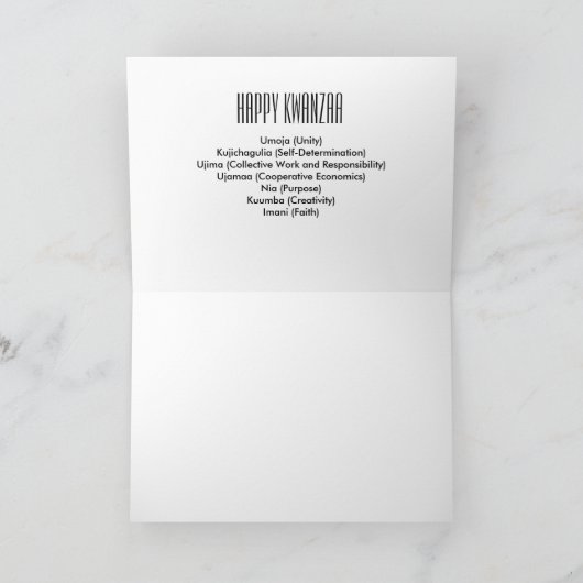 Glückliches Kwanzaa Karte (Innenseite)