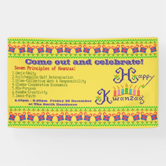 Glückliches Kwanzaa personalisiert Banner (Horizontal)