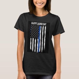 Glückliches Labor Day Angebot Thin Blu Line Vintag T-Shirt