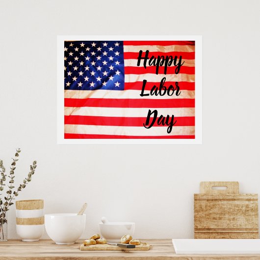 GLÜCKLICHES LABOR DAY FLAG Poster (Küche)