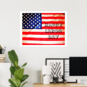 GLÜCKLICHES LABOR DAY FLAG Poster (Heimbüro)