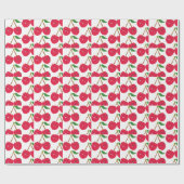 Glückliches Lächeln Kawaii Kirsche Frucht Geschenkpapier (Flach)