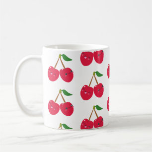 Glückliches Lächeln Kawaii Kirsche Frucht Kaffeetasse