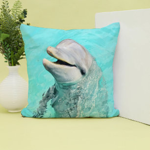 Glückliches lächelndes Delfin-Wurfkissen Kissen