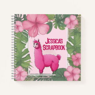 Glückliches lächelndes rosa Lama Notizblock