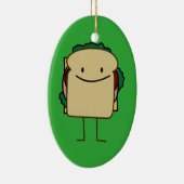 Glückliches lächelndes Sandwich - Klassiker Keramik Ornament (Rechts)