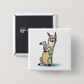Glückliches Lama Button (Vorne & Hinten)