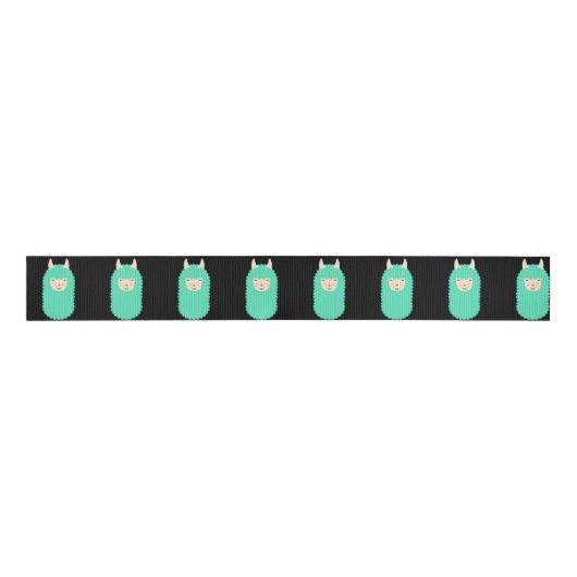 Glückliches Lama Emojis Ripsband (Vorderseite)