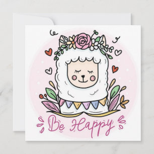 Glückliches Lama Feiertagskarte