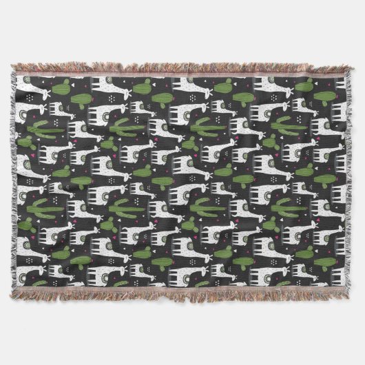 Glückliches Lama-Muster Decke (Vorderseite)