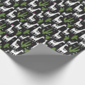 Glückliches Lama-Muster Geschenkpapier (Ecke)