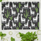 Glückliches Lama-Muster Geschirrtuch (Gefaltet)