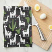 Glückliches Lama-Muster Geschirrtuch (Viertel Falte)