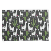 Glückliches Lama-Muster Kissenbezug (Vorderseite-Rechts)