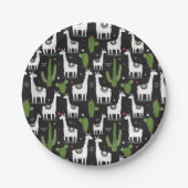 Glückliches Lama-Muster Pappteller (Vorderseite)