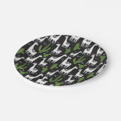 Glückliches Lama-Muster Pappteller (Schrägansicht)