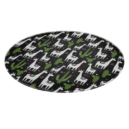 Glückliches Lama-Muster Schneidebrett (Ecke)