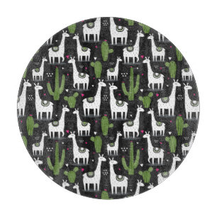 Glückliches Lama-Muster Schneidebrett