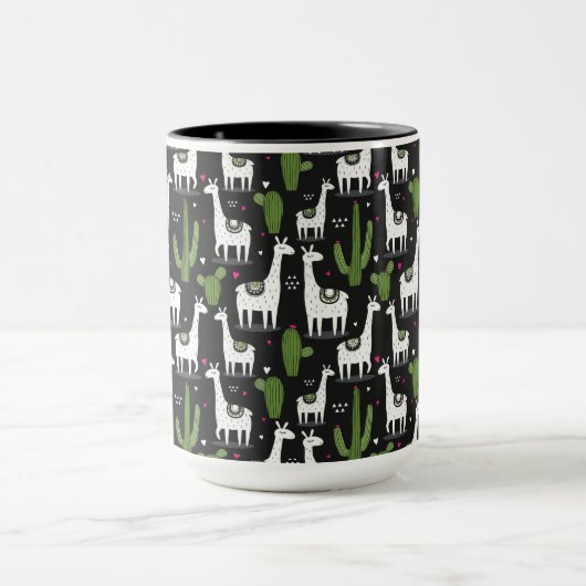 Glückliches Lama-Muster Tasse (Zentrum)