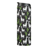 Glückliches Lama-Muster Thermosbecher (Nach rechts gedreht)