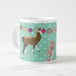 Glückliches Lama Sterne Tasse