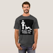 glückliches Leben, glückliche Ehefrau T-Shirt (Vorne ganz)