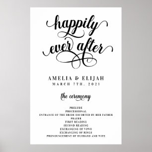 Glückliches Leben nach der Hochzeit Zeremonieablau Poster