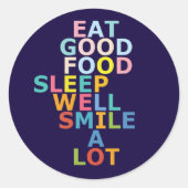 Glückliches Leben Runder Aufkleber (Vorderseite)