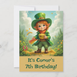 Glückliches Leprechaun-Kind St. Patrick's Day Einladung