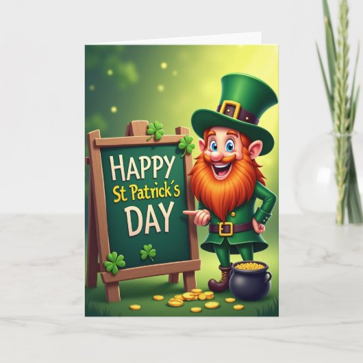 Glückliches Leprechaun-Musterkarte Karte (Vorderseite)